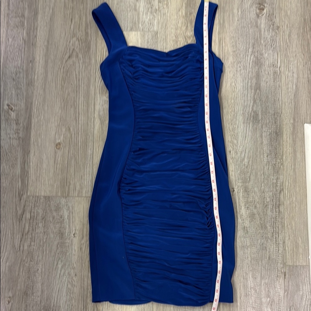 Cache Blue Ruched Sheath Mini Dress - Picture 6 of 6